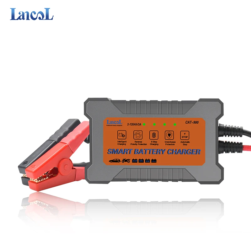 LANCOL CAT900 12 В 3 А портативное полностью автоматическое зарядное устройство для
