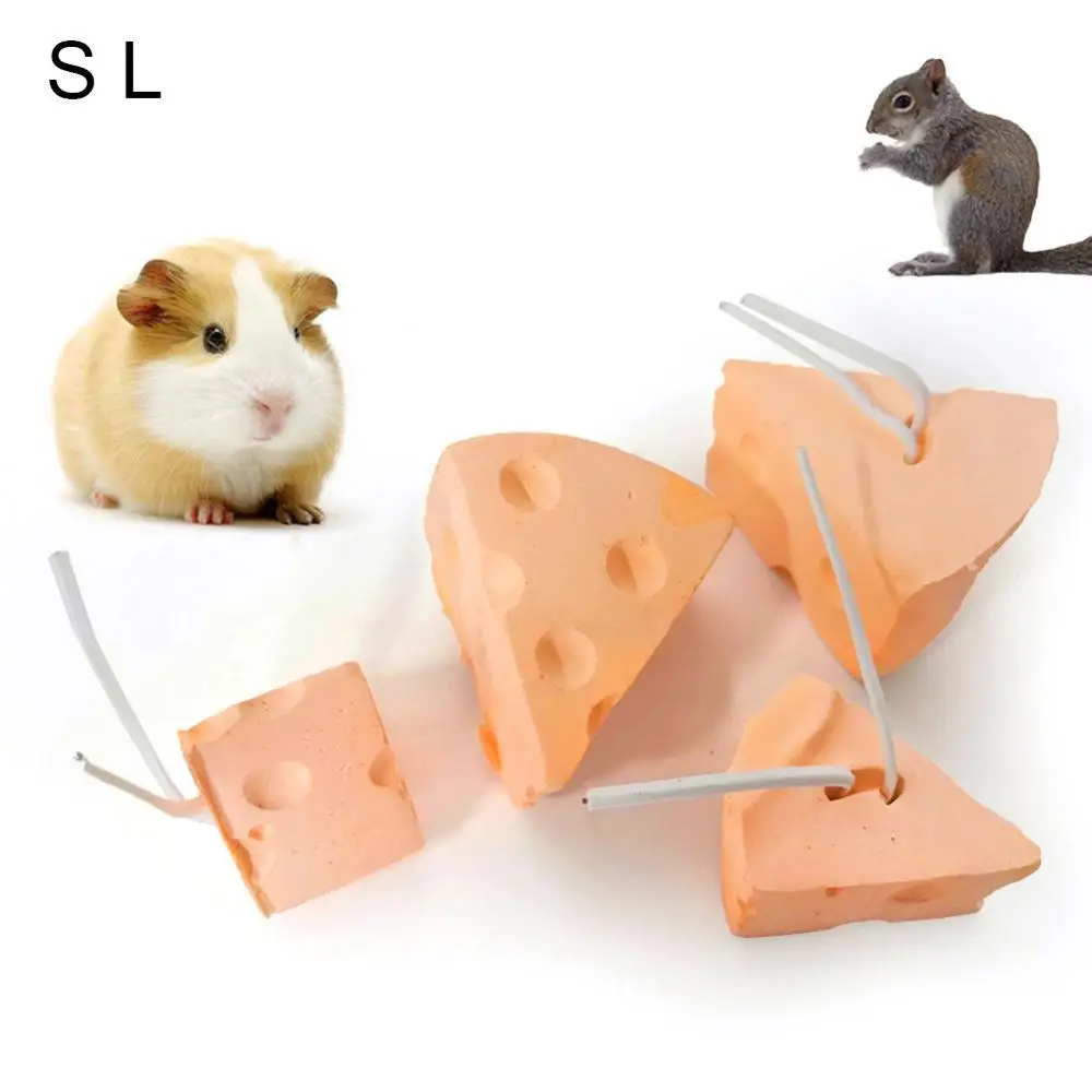 

50%HOTPet Rabbit Hamster Cheese Shape Teeth Grinding Mineral CalciumS1 Molar Stone Toy