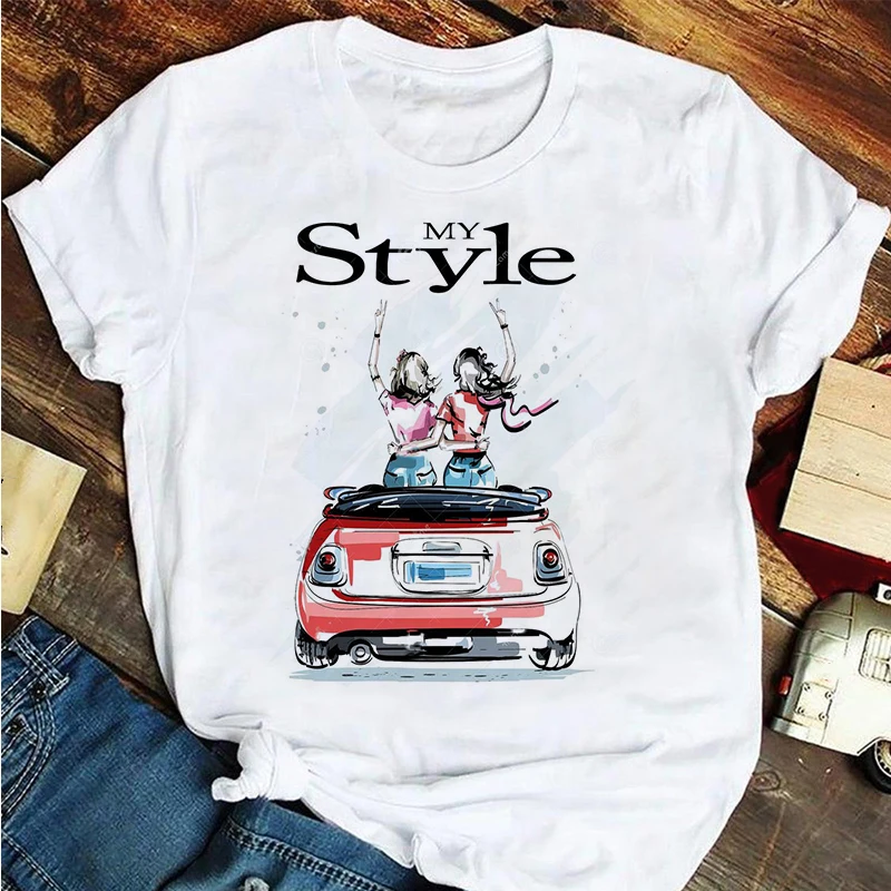 

LUSLOS Япония и Южная корейский стиль Harajuku размера плюс Лидер продаж футболка из мягкой ткани; Изысканная обувь Pulovers городской леди повседневн...