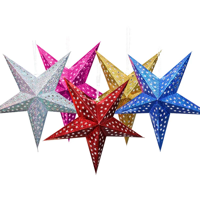 1 шт. 30/45/60 см Диаметр пять звезд Подвески рулон бумаги DIY вечерние висит