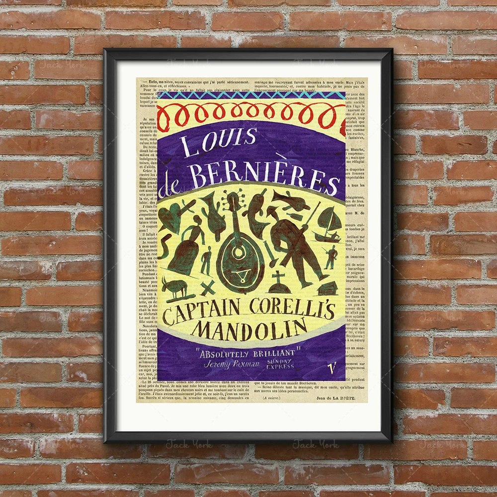 Художественная печать Captain Corellis Mandolin литературный подарок Книга Lover настенная