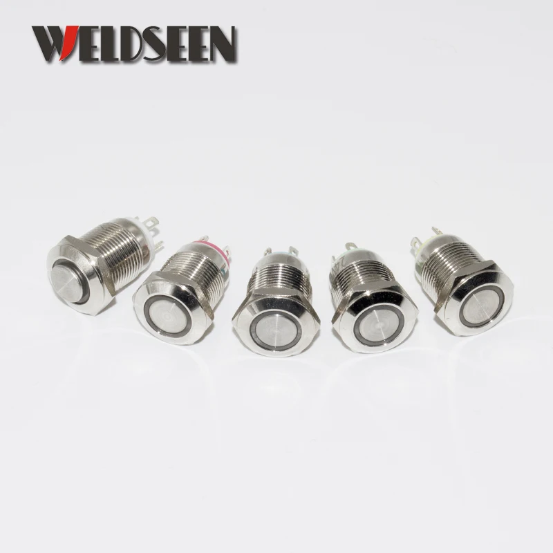 Metal Push Button Switch 12mm Momentary Latching Type DIY Power Start Stop LED 3V 6V 12V 24V 220V | Обустройство дома