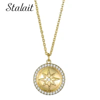 high quality gold star pendant necklaces jewelry for women cubic zirconia copper necklace aesthetic accessories