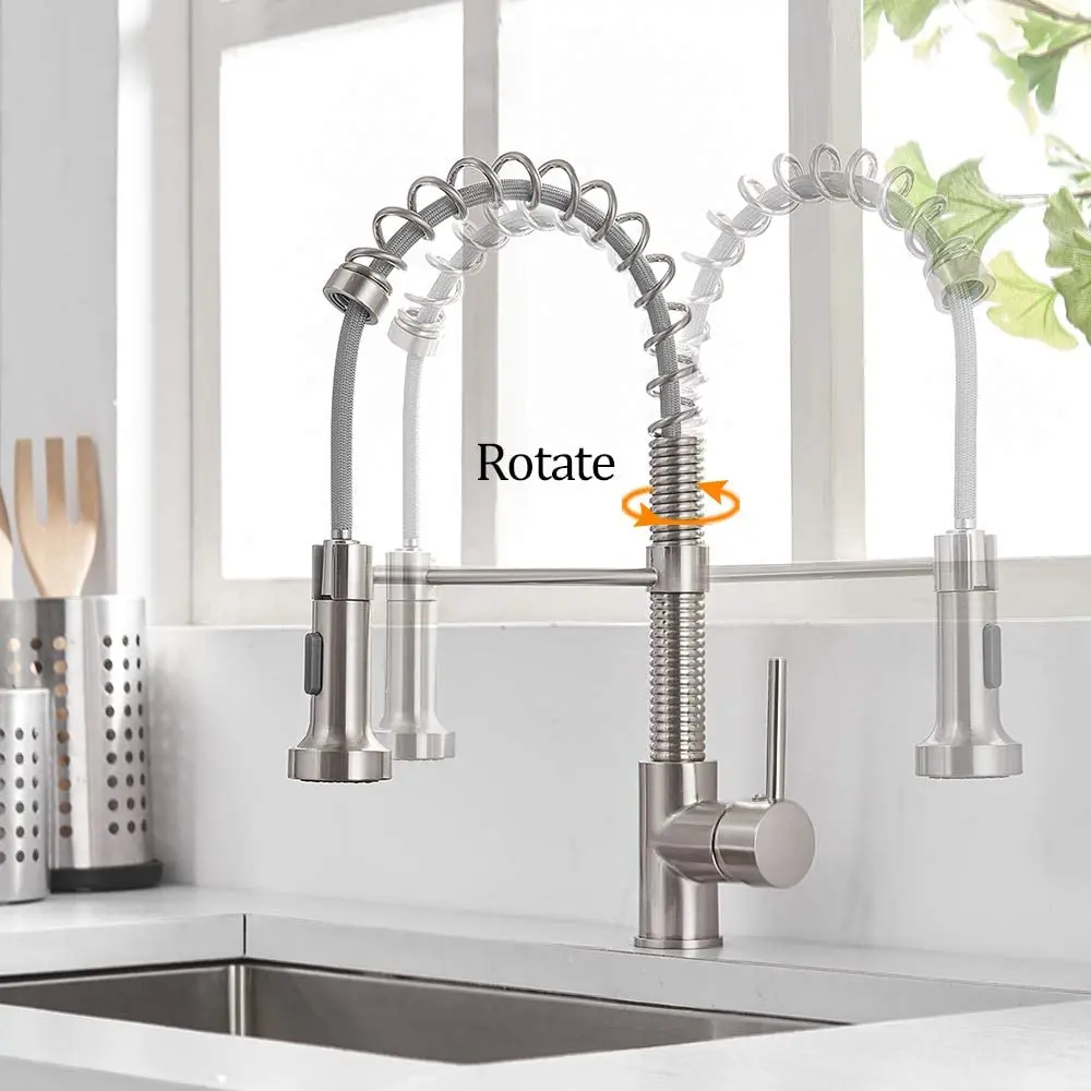 

Kitchen Faucet,Countertop Installation Mixing Faucet,360 Degree Rotating Kitchen Sink Hot, Cold Water Faucet.