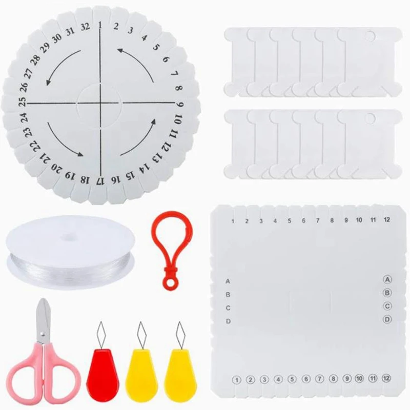 

Acrylic Round Beads Alphabet Beads 50 Color Jade Thread Braided Thread Material DIY Bracelet Necklace Making Tool