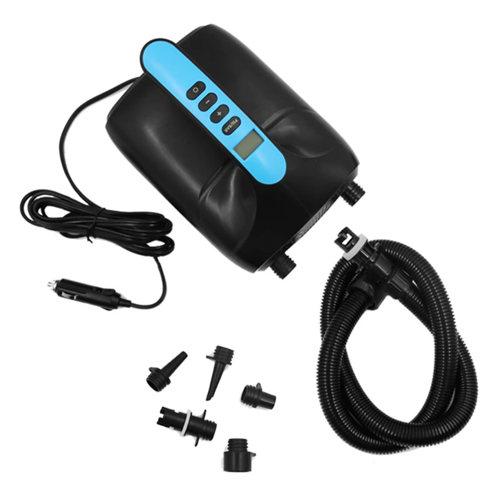 

20PSI Double Stage Portable Air Pump with 6PCS Nozzles Inflatable Pump Fully Support Inflation and Deflation