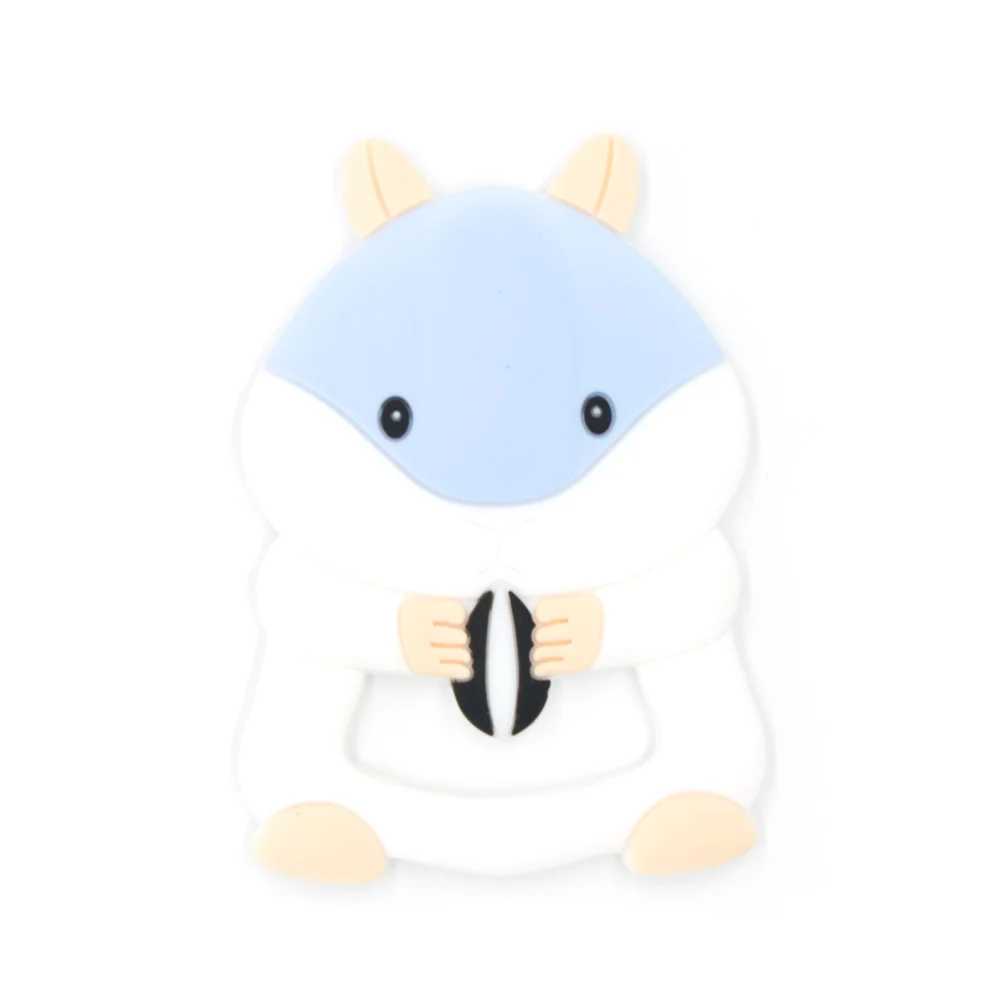 pastel blue squirrel Коала медведь овца Силиконовые Прорезыватели Животных прорезыватели для зубов динозавры зубное кольцо-Радуга ребенок мультфильм цепочка для прорезывания зубов Mordedor - Цвет: pastel blue squirrel