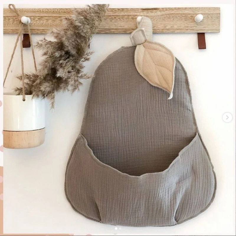 

Nordic Ins Storage Bag New Cotton Handmade Pear Shape Wall Hanging Basket Children's Room Fabric Ttoy Storage Bag