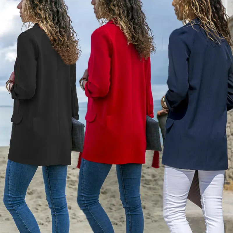 Новый женский Повседневный приталенный Блейзер рабочая одежда удобная куртка