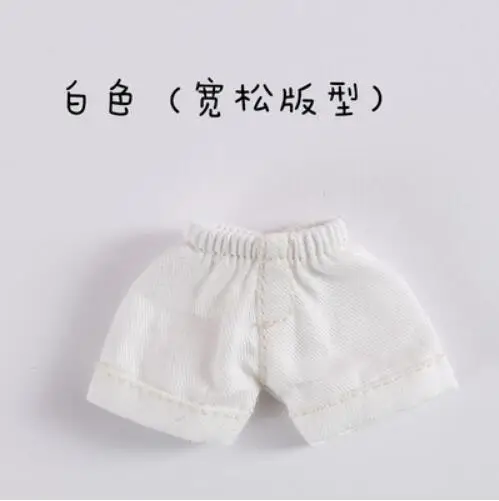 white pant Одежда для кукол футболка с капюшоном и длинными рукавами с героями мультфильмов/короткие штаны для ob11, obitsu11, Molly, 1/12bjd, Одежда для куклы, аксессуары для куклы - Цвет: white pant