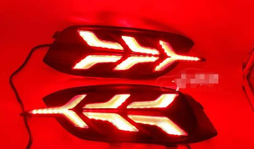 

1set For Honda Civic 10th 2016 2017 2018 LED DRL Daytime Running Light Daylight yellow turn Signal lamp