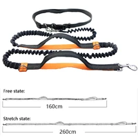 new reflective leash traction rope pet dog cozy walking belt elastic hands freely hiking no pull dog leash metal d ring leashes