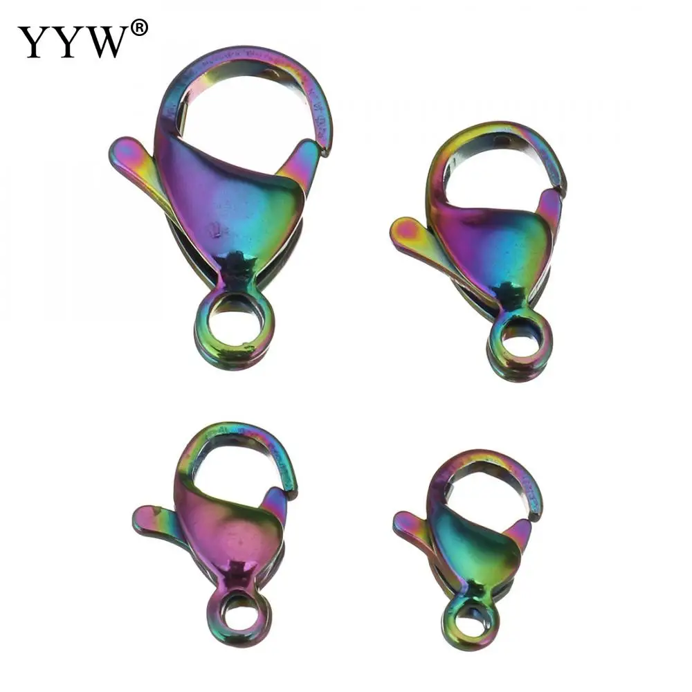 

Разноцветная застежка-карабин из нержавеющей стали для браслетов, ожерелий, цепочек, фурнитура для изготовления ювелирных изделий своими руками, 100 шт./лот