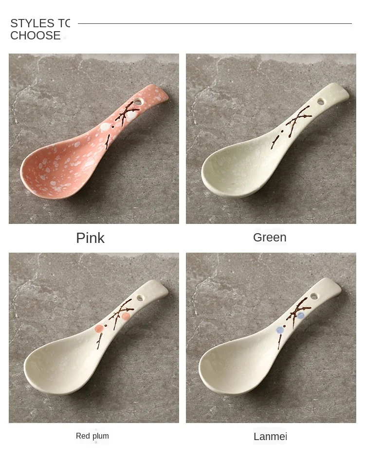 Столовая посуда ручной росписи в японском стиле из глазурованной керамики с