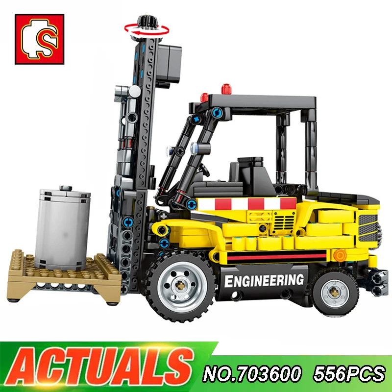 

SEMBO 703600 Engineering Forklift Assembled Modular Building Blocks Bricks Model DIY Children's Puzzle Toys Boy Birthday Gift