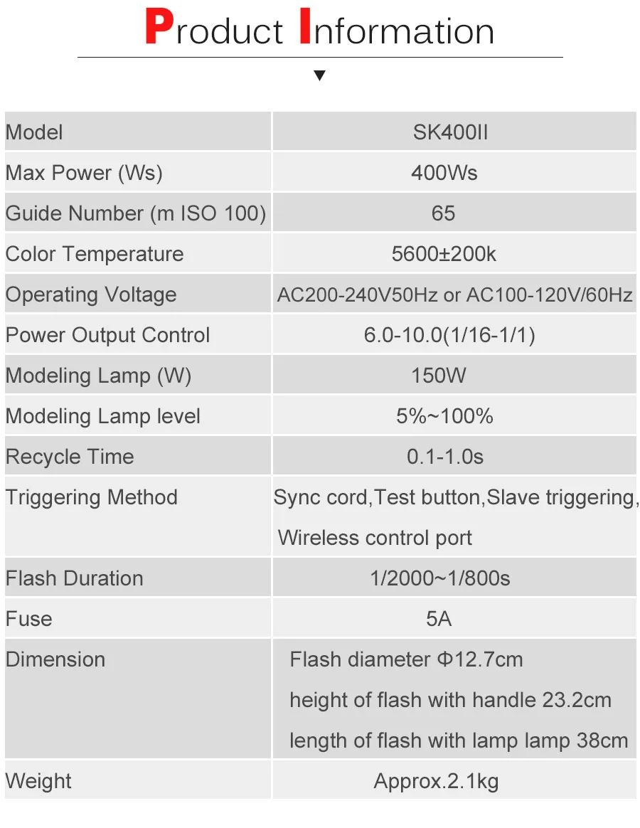 Профессиональная студийная стробоскопическая вспышка Godox SK400II 400Ws со встроенной беспроводной системой X 2,4G, обновление для креативной съемки SK400