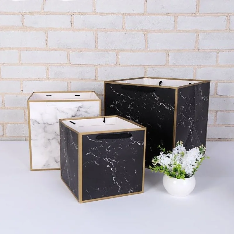 Подарочные коробки в мраморном стиле 12 шт. Подарочная коробка из крафт бумаги для