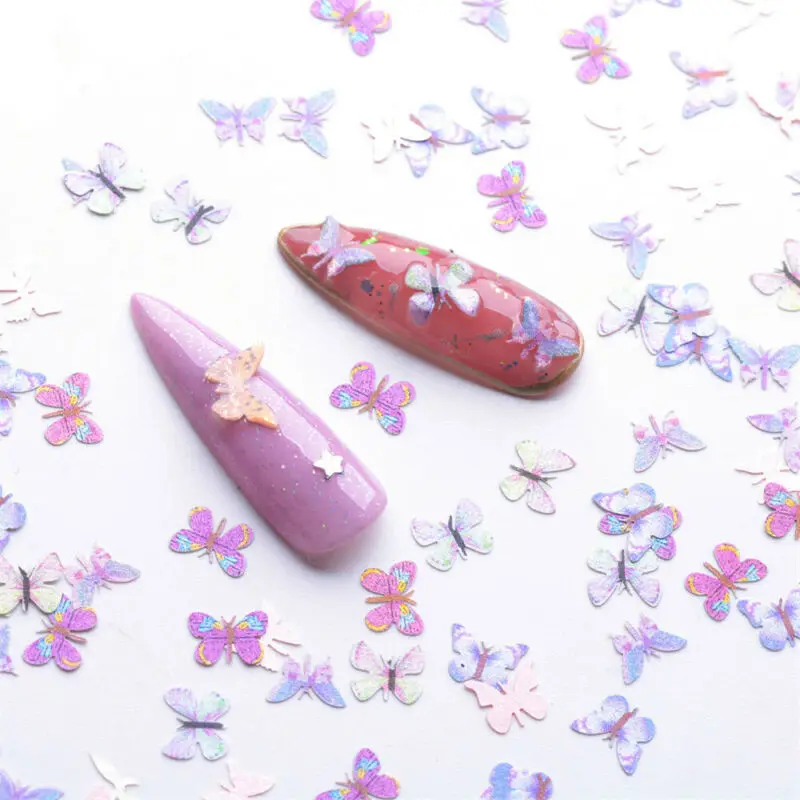 

1Box Ultrathin Sparkly Butterfly Nail Sequins Holographic Glitter 3D Slices Art DIY Manicuring Nails Decorarion