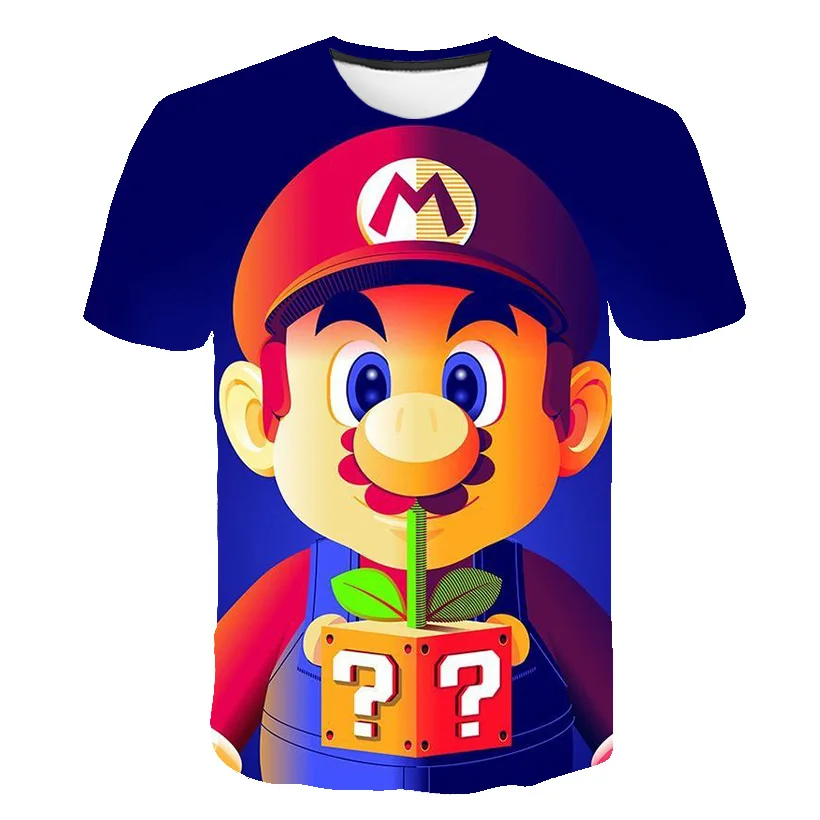

2020 New Baby Children's Clothing Super Mario short-sleeved Mario Bros T-shirt Korean Cute Tops Tee Underwear Soft Casual Shirt