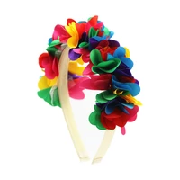 2021 1 new fashion chiffon silk flower around the head children fashion hair accessories with non wrinkle band with gripes teeth