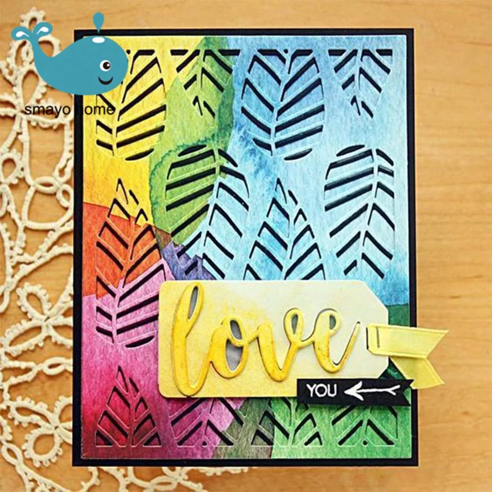 Фоторамка с листочками для скрапбукинга DIY фотоальбом тиснение ремесла высечка