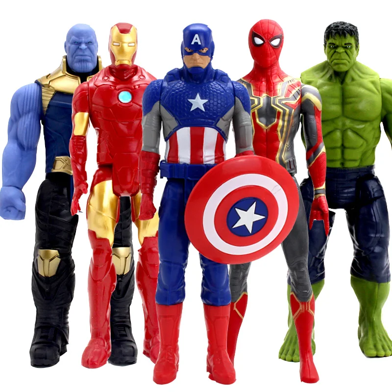 Игрушки Marvel Мстители 30 см танос халкбастер Человек паук Железный человек Капитан