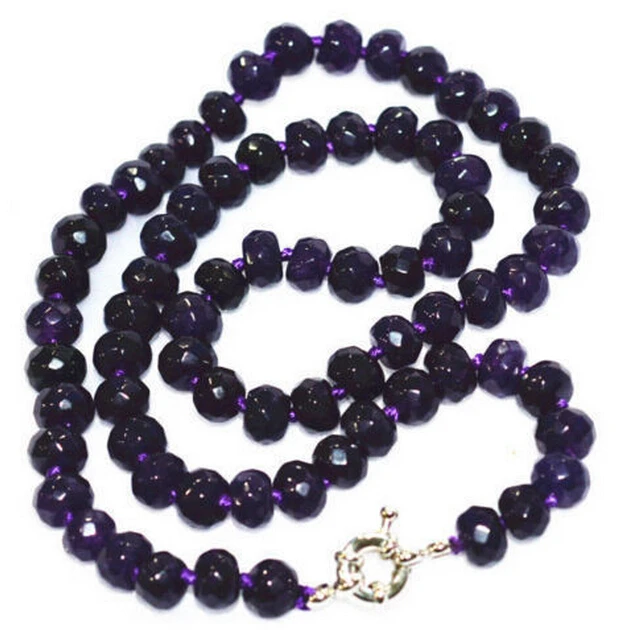 917 + Новый очаровательный! 5x8 мм Фиолетовый аметист счеты граненый драгоценный