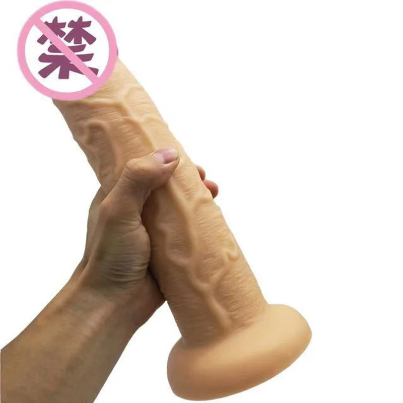 Мягкий фаллоимитатор 28*6 см реалистичный анальный всасывание пениса чашка