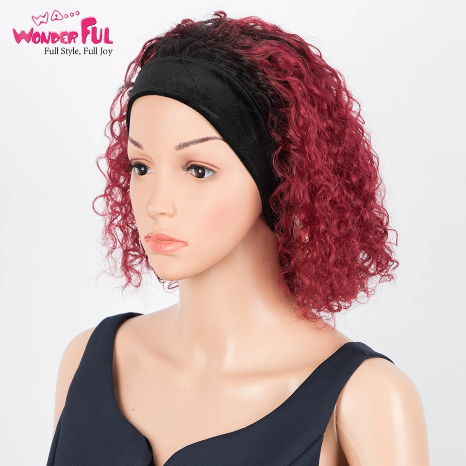 

Wonderful Headbang Wig Curly Wig Human Hair Wigs For Women Short Wigs Bob Wigs Afro Curly Water Wave Brazilian Hair Red Glueless