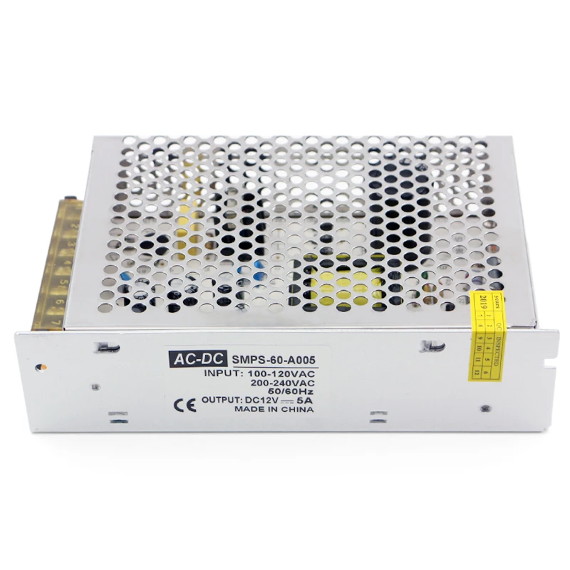Источник питания 12В 5А AC100 240V батарея чехол источник CCTV импульсный аксессуары