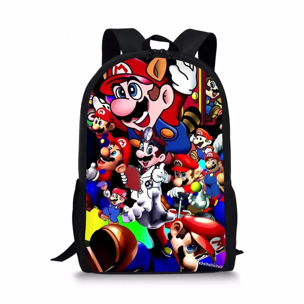 HaoYun Fashion Children's School Backpack Super-Mario-Prints Pattern Toddlers School Bags Cartoon Design Teenagers Travel Bags