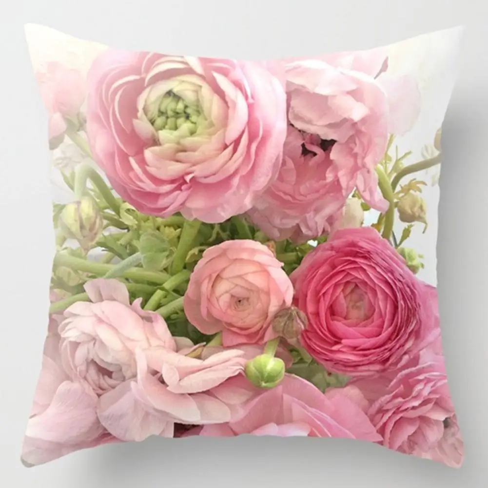 Прекрасный цветок двухсторонний узор квадратный съемный чехол для подушки