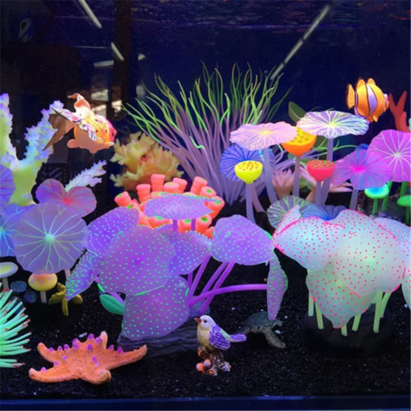 

Sucker Coral Aquarium Artificial Coral Silicone Plant With Sucker Ornament Water Landscape Decor Fish Tank Aquarium Accessories