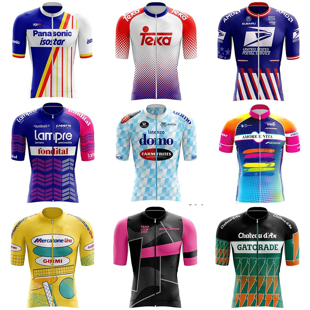 Велосипедная команда Aero Джерси велосипедные ретро мужские летние платья с