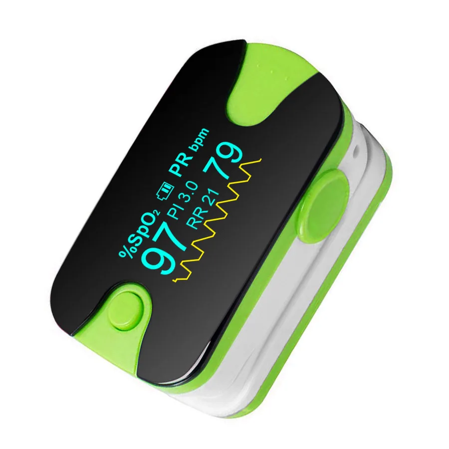 50pcs OLED Finger Pulse Oximeter SpO2 saturation oximetro Wear-proof SPO2 PR PI Respiration Rate Monitor |