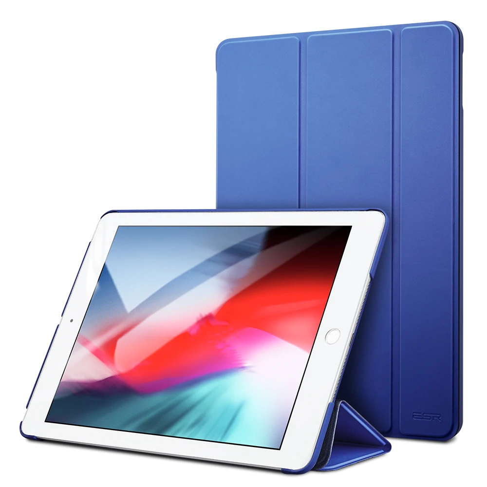 Blue ESR чехол для iPad Air 1 Air 2 9,7 крышка отделения для резинового масла мягкая искусственная кожа ультра тонкий черный синий розовый умный чехол для iPad 9,7 - Цвет: Blue