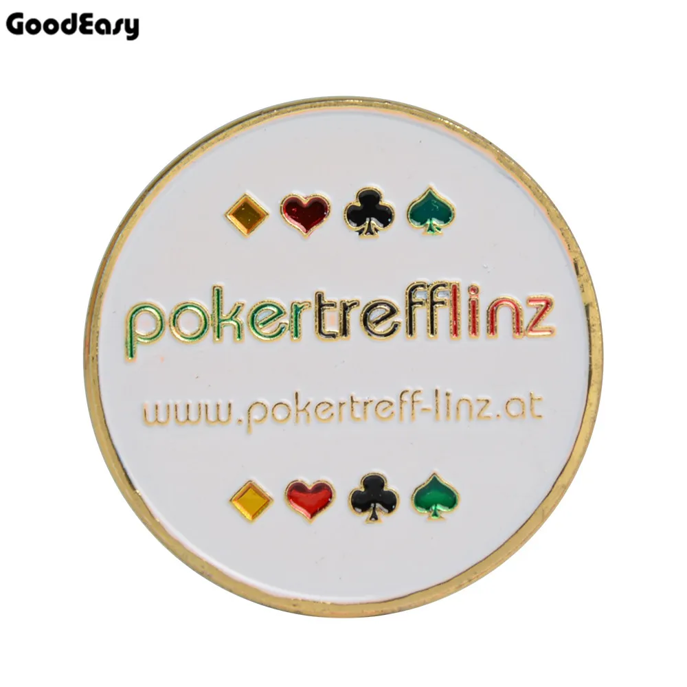 Hot Poker Card Guard Protector Metal Token Coin with Plastic Cover Texas Chip Set Pokertrefflinz Dealer Button | Спорт и развлечения