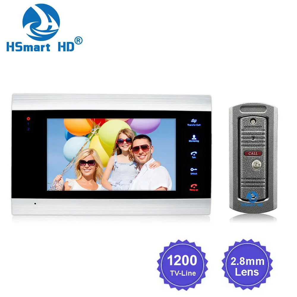 7 &quotдюймовый ЖК дисплей видео дверной звонок монитор домофон 1200TVL открытый