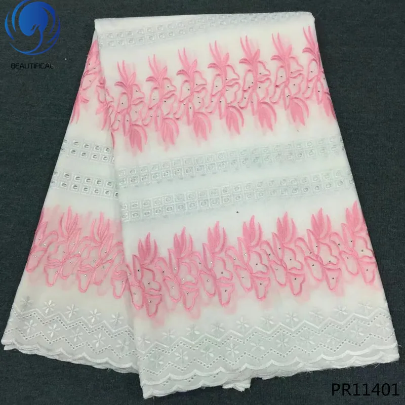 

Красивая швейцарская хлопчатобумажная кружевная ткань, Новое поступление 2019, кружевная ткань с вышивкой Стразы, кружевная Ткань 5 ярдов/лот...