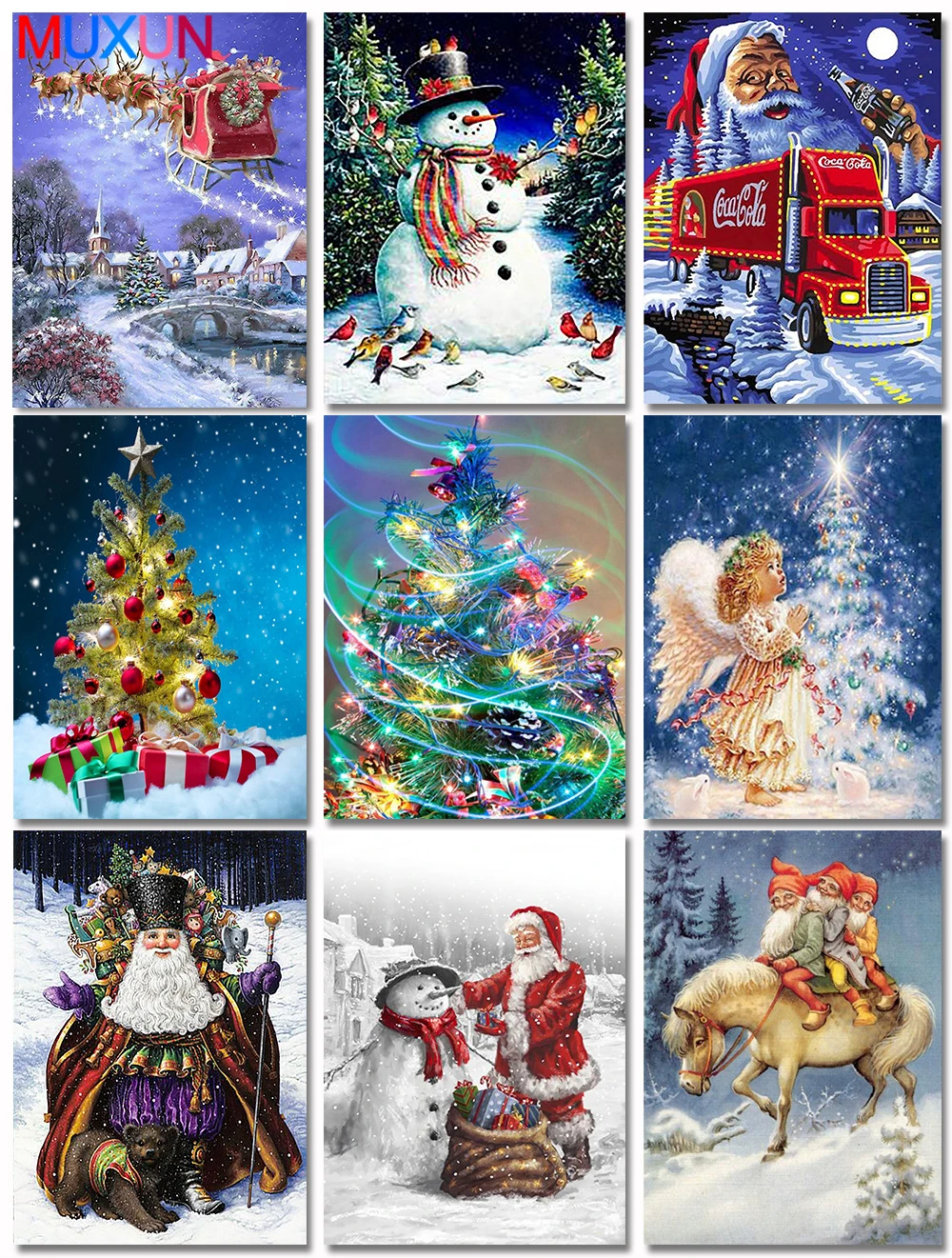 

5D Diamond Painting Christmas Full Square/Round Diamond Embroidery Sleigh Landscape Elk Home Decor Mosaic Santa Elk Sale Gifts
