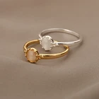 Кольцо женское из нержавеющей стали, с белым опалом, аксессуары для пальцев год