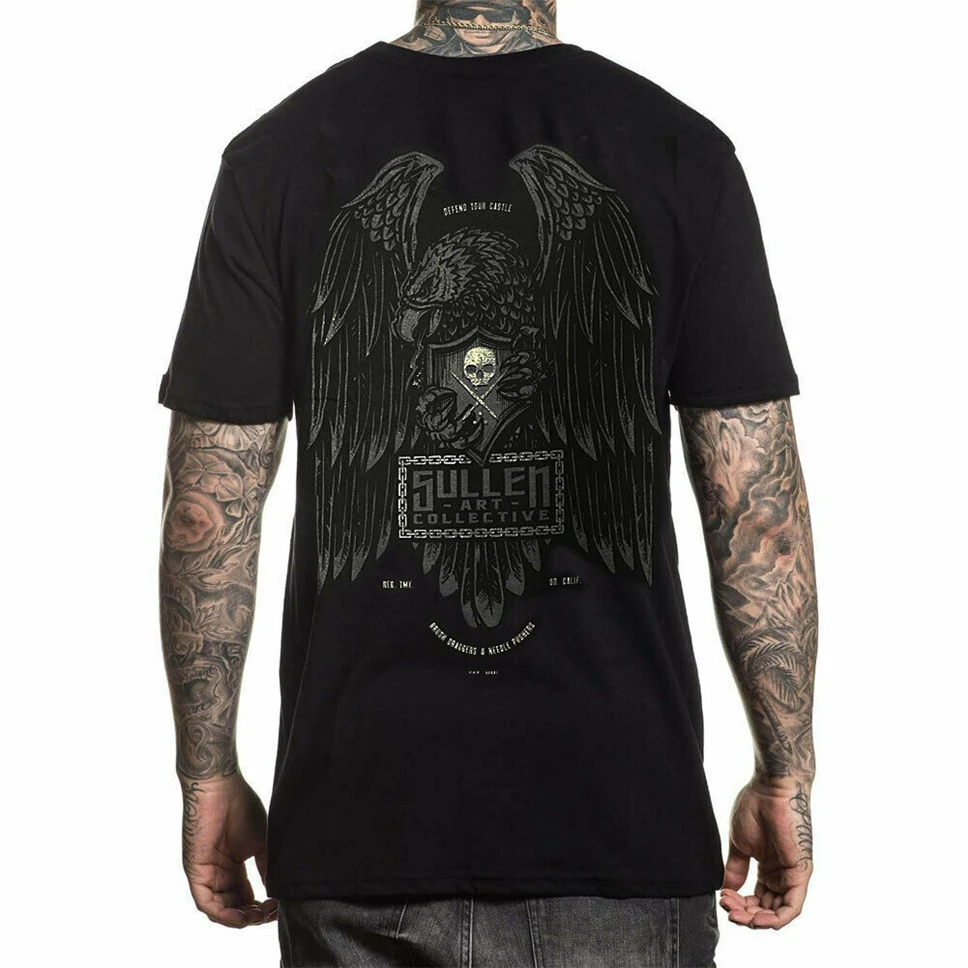Угрюмая Мужская футболка с коротким рукавом Железный орел черная одежда