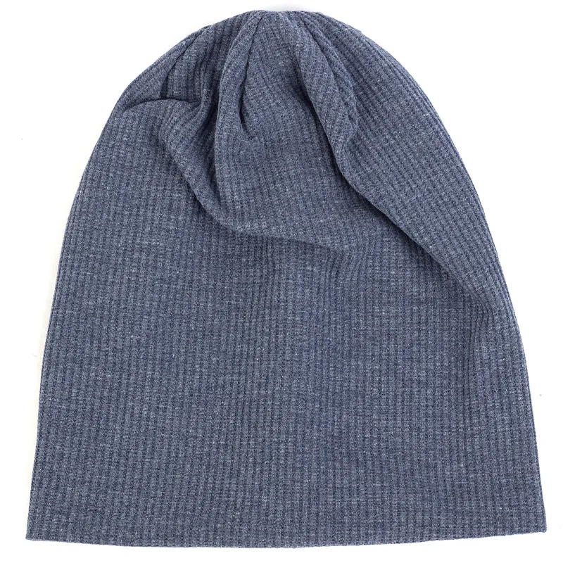 Denim Blue Geebro/теплая мягкая хлопковая шапка унисекс; модная шапка в стиле хип-хоп для мальчиков; сезон зима-осень; трикотажное эластичное пальто с черепом для мужчин и женщин - Цвет: Denim Blue