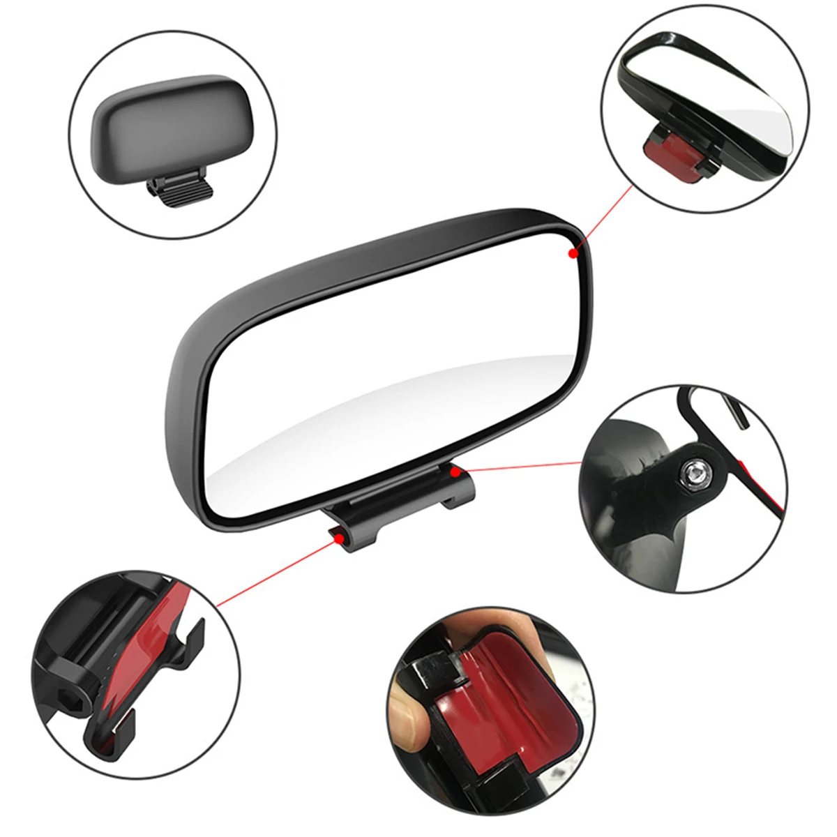 Универсальное Автомобильное Зеркало для слепых зон вращение на 360 ° регулируемое