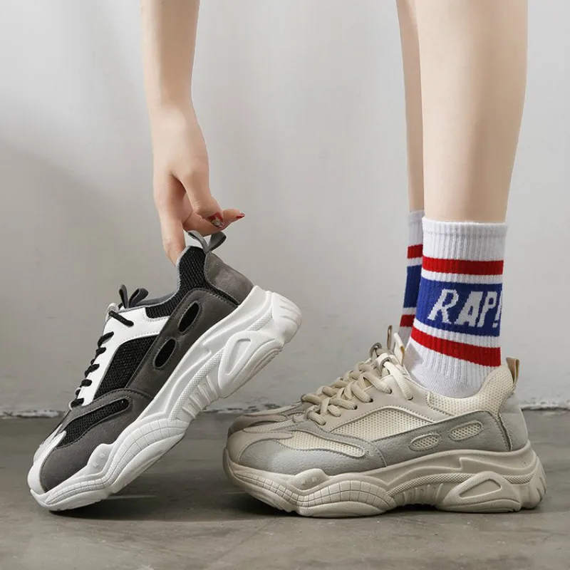 Кроссовки Stars Share New лето 2019 женские кроссовки на толстой подошве сетчатые красные