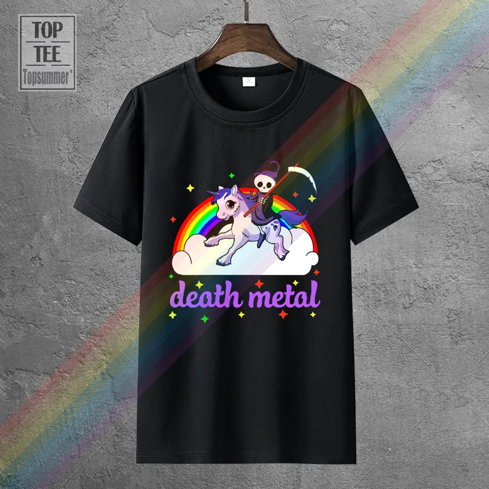 

Women'S Tee Unicorn Rainbow Heavy Metal T Shirt Death Metal Rock Punk Funny Unisex Tshirt Harajuku T Shirt