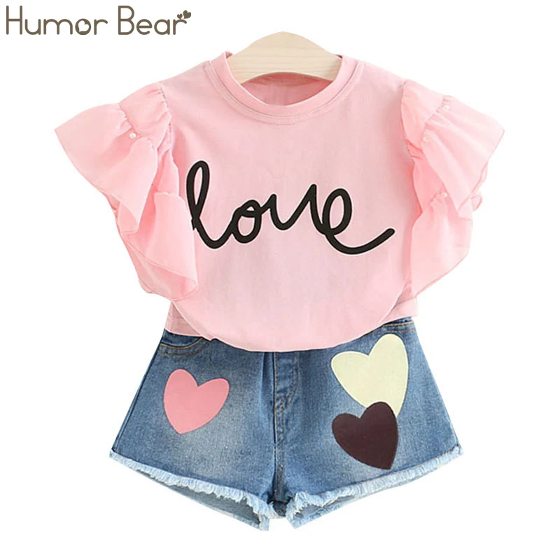 Humor Bear/ комплекты детской одежды для маленьких девочек модная повседневная Милая шифоновая жемчужная майка без рукавов+ штаны, костюм Одежда для девочек
