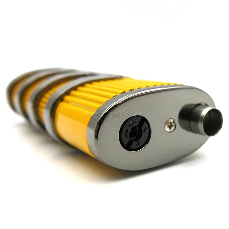 COHIBA элегантный Gridding Stripes ветрозащитный 3 фонарь Jet Flame многоразовая зажигалка с сигарой и подарочной коробкой