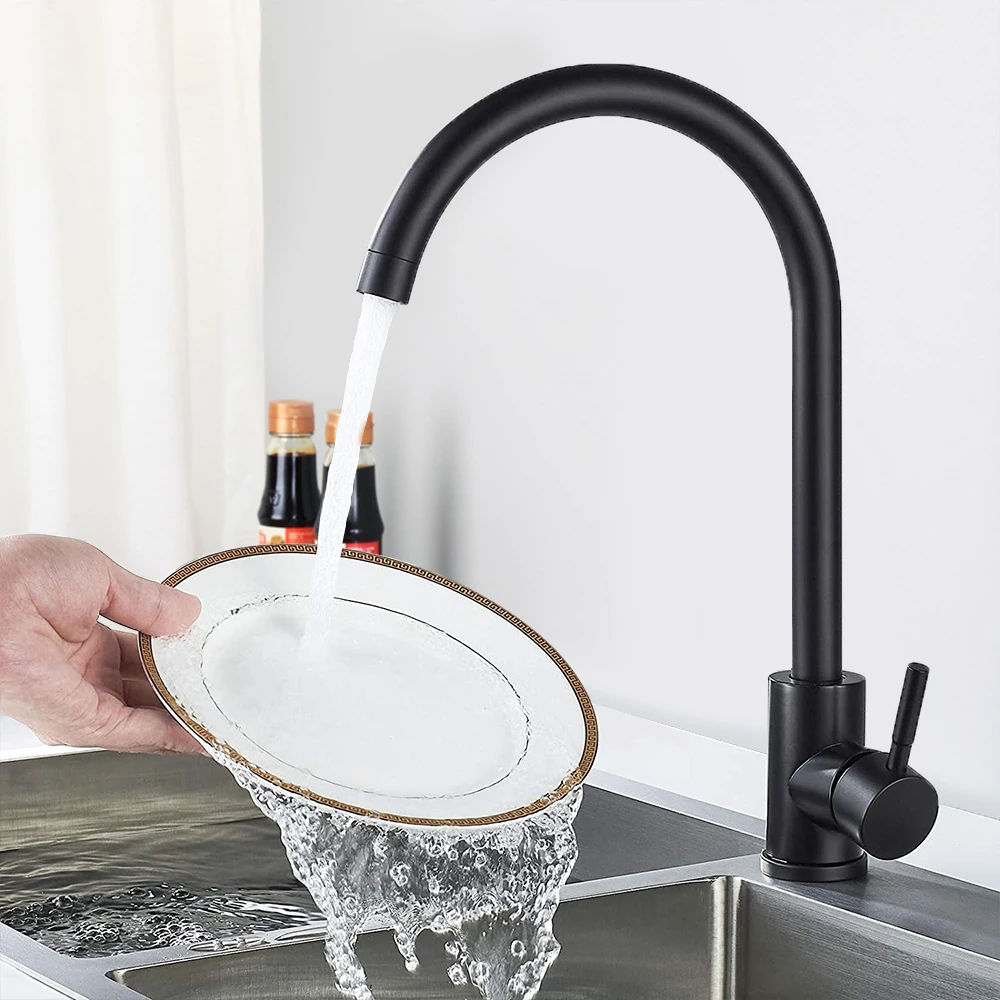 

360 Rotating Kitchen Faucet Black Kitchen Mixer Tap 304 Stainless Steel Faucet Kitchen Quality Bubbler Sink Faucet Kitchen Taps