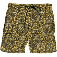 ifpd summer mens shorts 3d hot sale baroque print short pants casual sport crown golden floral casual harajuku bottoms oversize